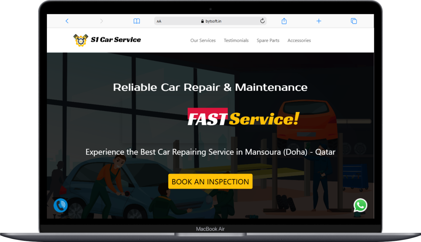 S1Car website Desktop View